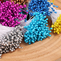 Vente en gros Mini fleur étamine pistil double tête fleur artificielle mate étamine pour la fabrication de fleurs décoration de scrapbooking