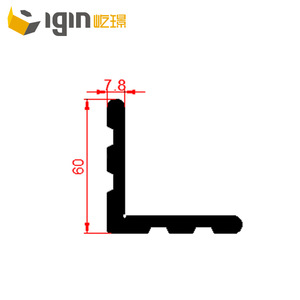 Profilé d'angle en aluminium Yijing, épaisseur 7,8 mm, largeur 60 mm, pour mur-rideau et assemblage de cadres - Product Image 2