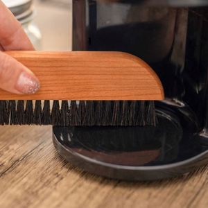 Cepillo de limpieza de cerdas naturales de caballo con mango de madera para molinillo de café, ideal para cafeterías - Product Image 3