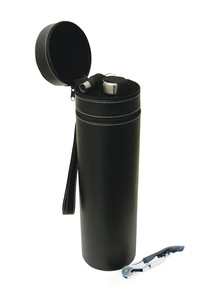 Coffret cadeau ouvre-<span class=keywords><strong>bouteille</strong></span> avec boîte en PU noir, boîte ronde en cuir avec tire-bouchon, bouchon, verseur et col à <span class=keywords><strong>vin</strong></span> et bouchon à champagne - Product Image 3