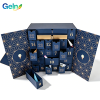 Calendrier de l'Avent en carton avec ruban, boîte cadeau surprise pour Noël, emballage cadeau pour les fêtes de Noël, 24 jours