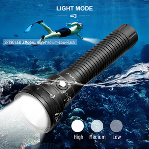 Mới đến asafee dưới nước 5000LM Đèn Lặn có thể sạc lại 26650 Pin đèn pin không thấm nước IPX8 sbt90 LED divingllight - Product Image 3