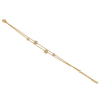 Bracelet en acier inoxydable plaqué or 18 carats avec soleil, lune et zircon cubique pour femme, chaîne fine délicate, style céleste, vente en gros OEM