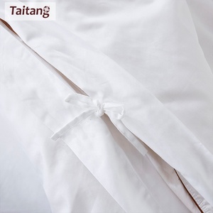 Taitang Hôtel 5 étoiles Fournisseur unique Literie de luxe en coton Linge de lit <span class=keywords><strong>blanc</strong></span> <span class=keywords><strong>Drap</strong></span> de lit - Product Image 5