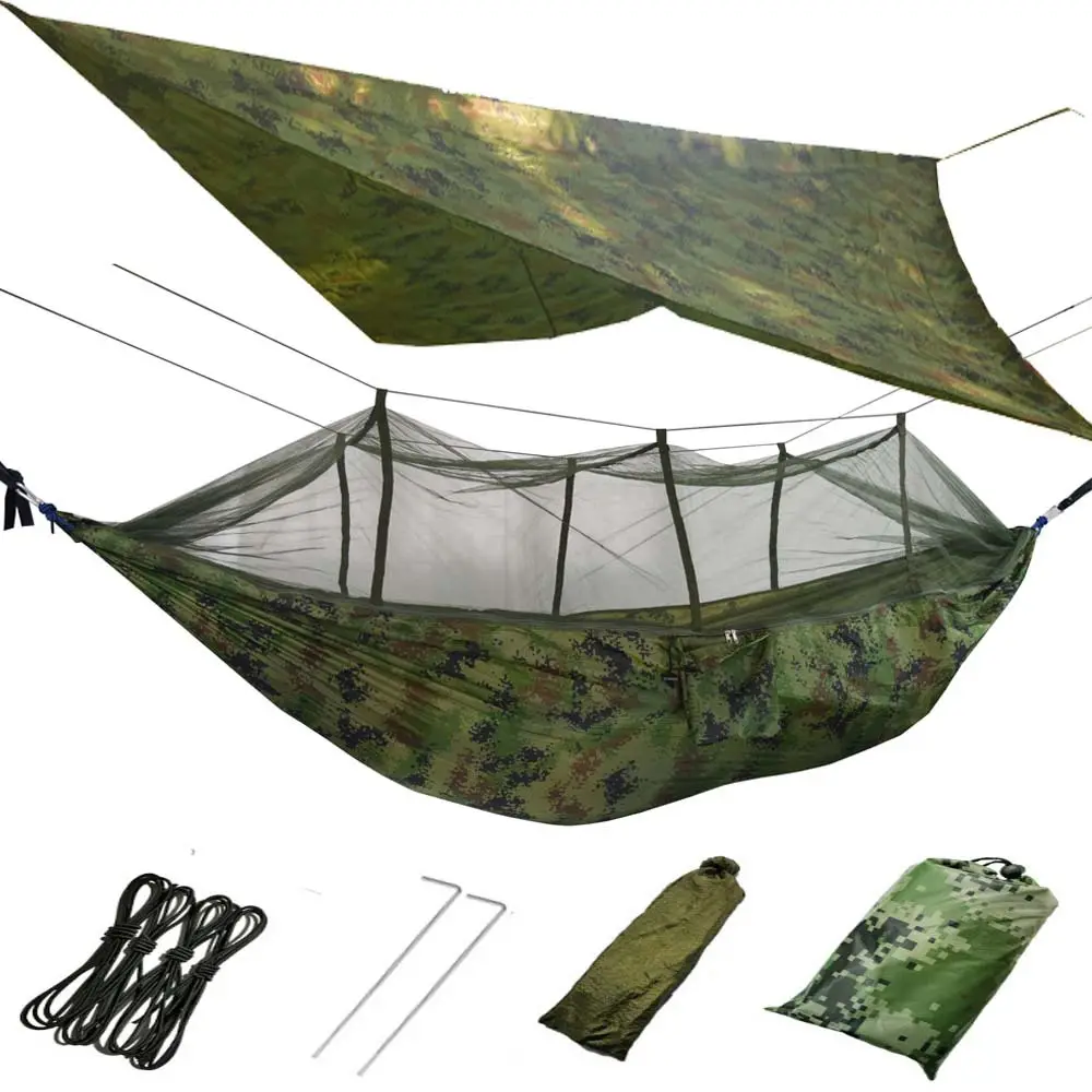 Tente de Camping de vente directe d'usine avec installation facile hamac Anti-moustique en tissu de Parachute de Camping en plein air de haute qualité en gros