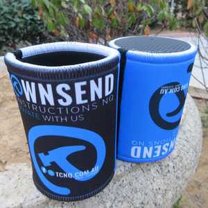 Custom Neoprene Insulated Cooler Bag Blank Beer Can <b>Bottle</b> Sleeve Covers with Overlock Stitching Edges Stubby Holder - Product Image 1