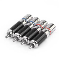 Audiophile Eutectique Enceinte plaquée rhodium en fibre de carbone Connecteur RCA mâle Connecteur de fil à souder Adaptateur d'épissure Prise audio