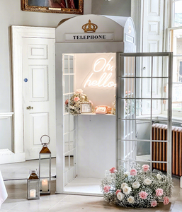 Decoración <span class=keywords><strong>de</strong></span> Boda LUYI, Cabina Telefónica <span class=keywords><strong>de</strong></span> Londres Personalizada, Libro <span class=keywords><strong>de</strong></span> Visitas <span class=keywords><strong>de</strong></span> Audio con Flores, Cabina Telefónica Blanca Británica - Product Image 5