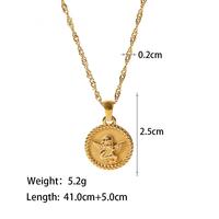 Pendentif Cœur Soleil Lune Bohème Tendance Plaqué Or 18K avec Zircons Chaînes en Acier Inoxydable Vente en Gros Étanche Mode Quotidienne