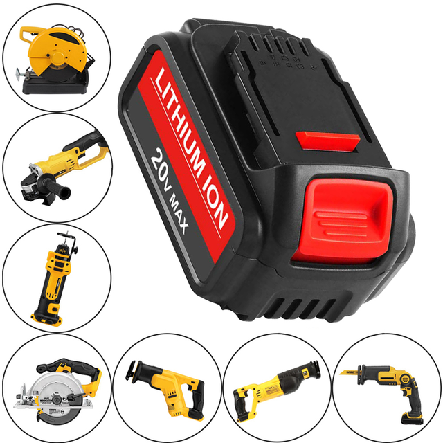 RTS DCB200 18v 20v 8Ah Lithium Ion Rechargeable Replacement Battery Pack for Power Tool Cordless Drill