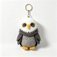 Porte-clés en peluche hibou personnalisé, design original, rembourrage en coton PP, jouet doux, OEM ODM, logo, cadeau de fête, approvisionnement en gros