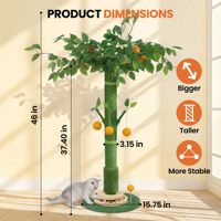 Griffoir vertical haut de gamme moderne et élégant en sisal naturel avec jouet interactif à piste de balle pour chats adultes d'intérieur