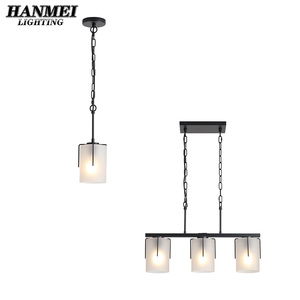 Minimalist Style Retro Gold Metal & Glass LED Chandelier With Three Heads Energy Saving Hanging <b>Light</b> Middle Size HM-<b>DJ</b>-W136P460 - Product Image 1