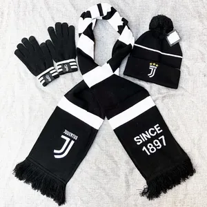 Tùy Chỉnh Bóng Đá Bóng Đá Fan Hâm Mộ Bộ Quà Tặng Dệt Kim Khăn Găng Tay Hat Thể Thao Scarf Đội Bóng Đá Dệt Kim Bóng Đá Khăn - Product Image 5