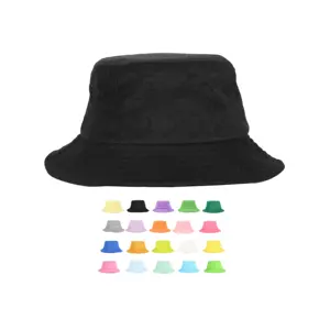 New Style Multi Colors Unisex Terry Towel Bucket Hat Custom Logo Fashion Soft Fisherman Bucket Hat
