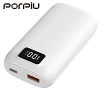 PORPIU haute qualité 10000Mah batterie externe Ultra-mince LED affichage numérique dynamique charge rapide type-c utilisation Portable en plein air