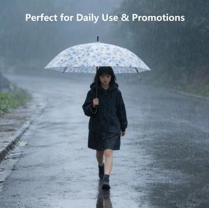 Parapluie droit surdimensionné de style japonais décontracté, résistant au vent, durable, publicitaire, monobloc, à long manche, pour hommes et femmes - Product Image 4