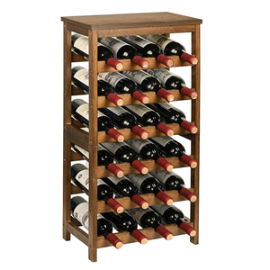 Étagère à vin à 6 niveaux Étagères de rangement pour vin de bar Étagère à vin en <span class=keywords><strong>bambou</strong></span> pour 24 bouteilles pour bar de cuisine - Product Image 1