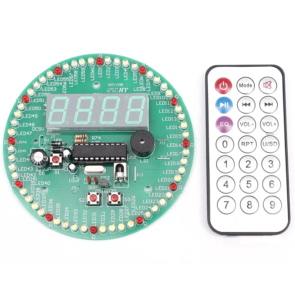 4 Digitale LED-Röhren anzeige Rotierender Zeit schalt uhr Alarm temperatur modul Kit DIY-Kits mit IR-Fernbedienung