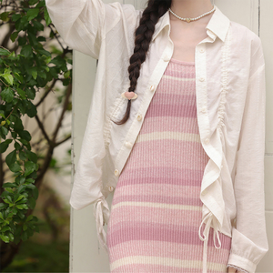 Abito da donna Maxi lavorato a <span class=keywords><strong>maglia</strong></span> <span class=keywords><strong>in</strong></span> cotone <span class=keywords><strong>rosa</strong></span> dolce sfumato comodo - Product Image 2