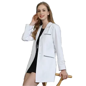 Venta al por mayor Doctor bata blanca de alta calidad Hospital Bata de trabajo de manga larga corta para mascotas Hospital ropa de trabajo Médico Universitario Bata de laboratorio