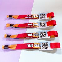 Bracelets RFID NFC personnalisés avec logo, bracelet en tissu polyester tissé avec étiquette RFID pour événements et festivals