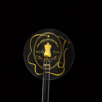Autocollants personnalisés en PVC transparent imperméable avec logo de marque rond en feuille d'or, impression en gros, étiquettes personnalisées