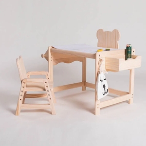 Vendita calda in legno Hight regolabile studio scrivania e sedia tavolo sedie per bambini scrivania assunto per camera da letto scuola all'aperto - Product Image 1