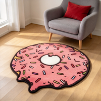 Tapis touffeté personnalisé en gros, motif alimentaire de dessin animé mignon découpé, tapis en peluche pour décoration intérieure de chambre et de salle de jeux