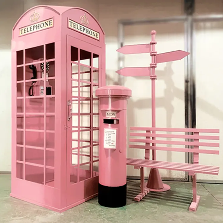 Wedding Decoration Event Party Decoration Props Photography Flowers Wedding Backdrop Metal London Telephone Booth For Sale