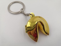 Porte-clés en forme de cookies porte-bonheur, porte-clés personnalisé en métal avec LOGO