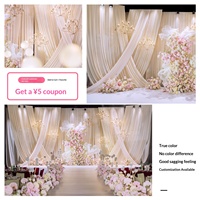Voile de scène en tissu extensible à double plis en soie de lait pour mariage, décoration nuptiale, toile de fond d'hôtel, marque Jianan, vente en gros, livraison gratuite