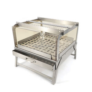 Le plus récent acier inoxydable pliable barbecue gril foyer poêle Portable <span class=keywords><strong>chauffe</strong></span>-aliments et cuisson réchaud pour le Camping - Product Image 1
