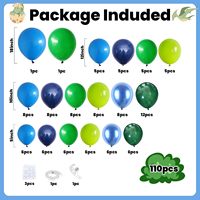 Kit d'arche de ballons à thème dinosaure FunHot, ballons en latex brillants en forme de poisson pour garçons, baby shower, jungle, safari, enfants