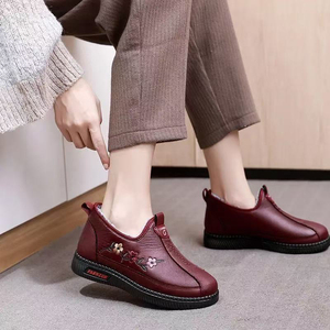 Femmes âgées vieux Pékin chaussures en cuir doublé <span class=keywords><strong>de</strong></span> fourrure hiver chaud antidérapant doux rembourré léger Durable bottes <span class=keywords><strong>de</strong></span> neige - Product Image 1