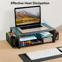 Fabrication de support pour écran d'ordinateur de bureau Organisateur de bureau en maille métallique avec tiroir et porte-stylo Organisateur de bureau