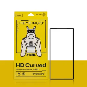 Heybingo Série Colorée 3D Bord Incurvé Couverture Complète Film D'écran En Verre Trempé pour Samsung GalaxyS21 S22 S23 S24 Protecteur D'écran