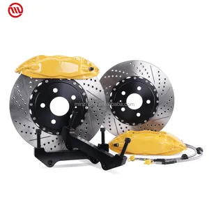 Yarış fren sistemi brembo 4 pot fren kaliper büyük disk 330/355/380mm kiti için uyar 17/18/19 inç tekerlek