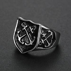Anillos de Acero Inoxidable para Hombre con Cruz Celta, Ancla Náutica, Escudo, Crucifijo, Ancla de Pirata y Ancla Cuadrada - Product Image 2