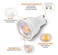 Bombillas LED GU10 de Alta Calidad de 8W 10W, 4100K Blanco Neutro, CRI 80, AC100-264V, Uso Residencial, Cuerpo de Aluminio, CE SMD2835