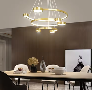 Precio al por mayor novedoso diseño anillos candelabro comedor LED círculo redondo luz colgante - Product Image 5