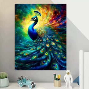 वयस्कों के लिए संख्याओं द्वारा Diy पेंटिंग किट मोर घर Decors के लिए संख्या के साथ एक्रिलिक पेंट 40x5 0cm/16x20 इंच फ्रेम के बिना - Product Image 6