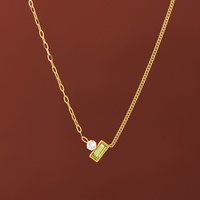 Collier pendentif Gaovo en tungstène de style vintage haut de gamme, légèrement luxueux, avec émeraude taillée carrée, nouvelle collection 2025, design pour femme