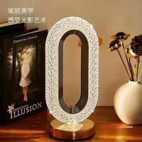 Veilleuse tactile à intensité variable en cristal pour chambre à coucher, salon, bureau, décoration intérieure, lampe de chevet LED USB, ambiance, table, application téléphonique contrôlée