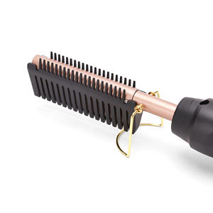 Peine <span class=keywords><strong>El</strong></span>éctrico Portátil para Alisar <span class=keywords><strong>el</strong></span> Cabello, <span class=keywords><strong>Cepillo</strong></span> Multifuncional Antiescaldaduras, Peine Calefactor para Barba, Plancha para Rizar - Product Image 3