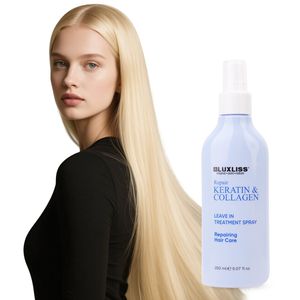 رذاذ للشعر لإصلاح تلف الكولاجين والكيراتين من LUXLISS ، بخاخ ترطيب وحماية من الحرارة ، رذاذ شعر خفيف لامع ومصنوع من رذاذ الشعر - Product Image 6