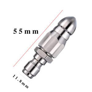 Buse à eau haute pression en acier inoxydable 55 mm 11,8 mm pour le nettoyage des canalisations et le détartrage - Product Image 1