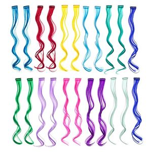 คลิปต่อผมสีสันสดใส 22 ชิ้น สำหรับผู้หญิง ต่อผมเส้นสังเคราะห์หลากสี - Product Image 1