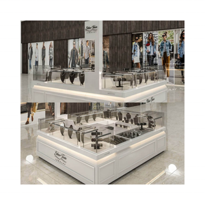 เคาน์เตอร์แสดงสินค้ากระจกโลหะแบบเรียบง่ายสำหรับพิพิธภัณฑ์ชั้นวางพระอาทิตย์<span class=keywords><strong>ร้าน</strong></span>ค้าสูบบุหรี่แคชเชียร์ตู้โชว์เครื่องประดับ LED ทำจาก MDF - Product Image 4