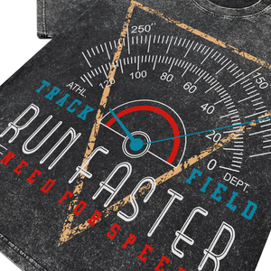 Camisetas Transpirables de Algodón para Hombre con Estampado de Atletismo y Lavado Ácido Vintage, Personalizables, de Manga Corta, para Venta al por Mayor - Product Image 4
